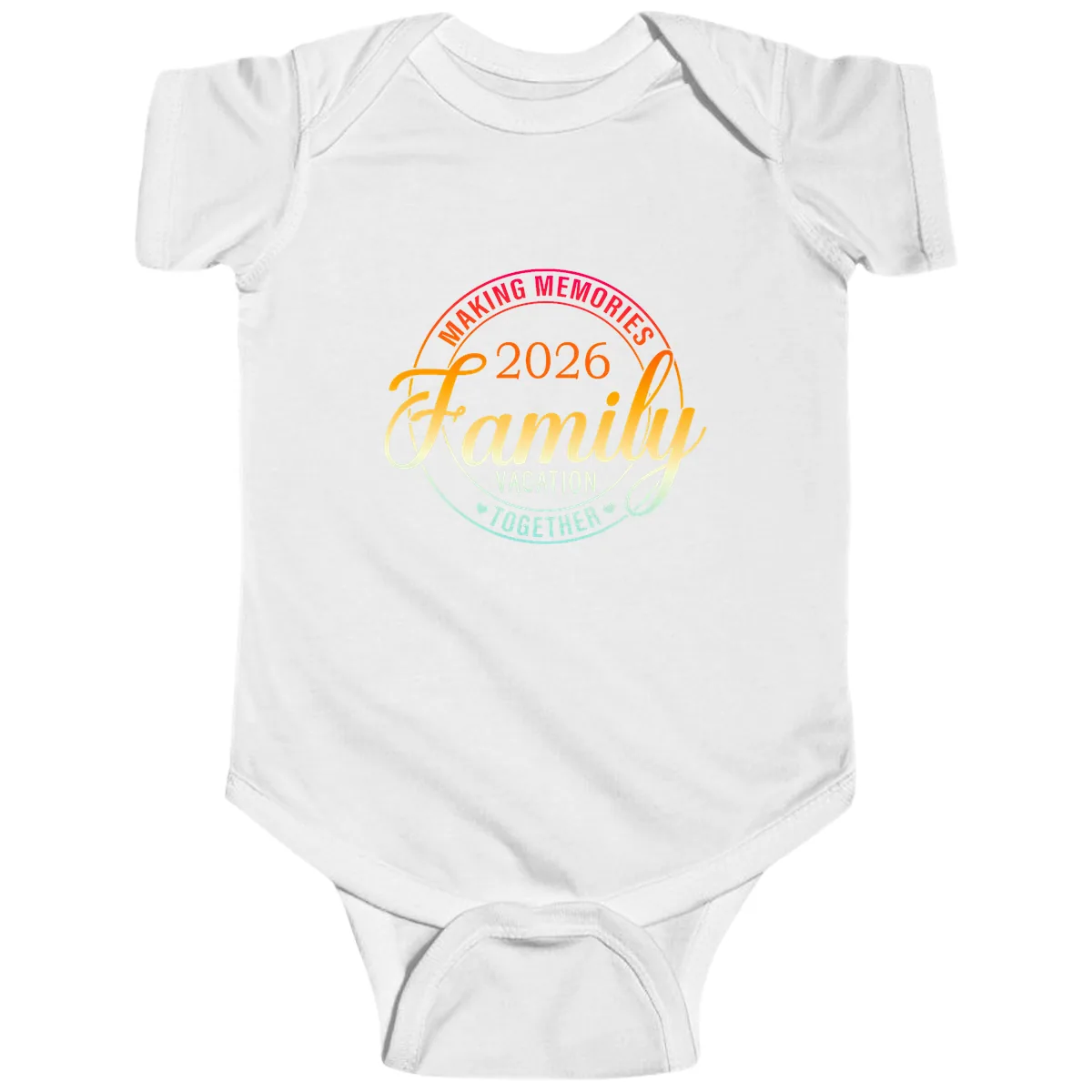Making Memories 2026 Family Vacation Together Baby Onesie in White