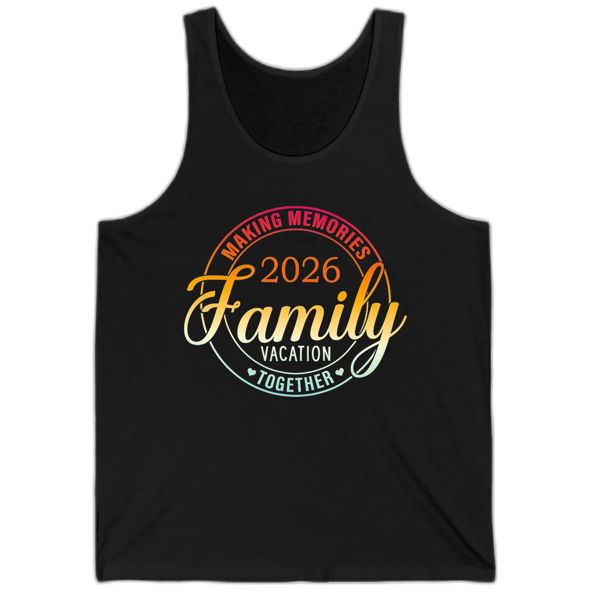Making Memories 2026 Family Vacation Together Tank in Black