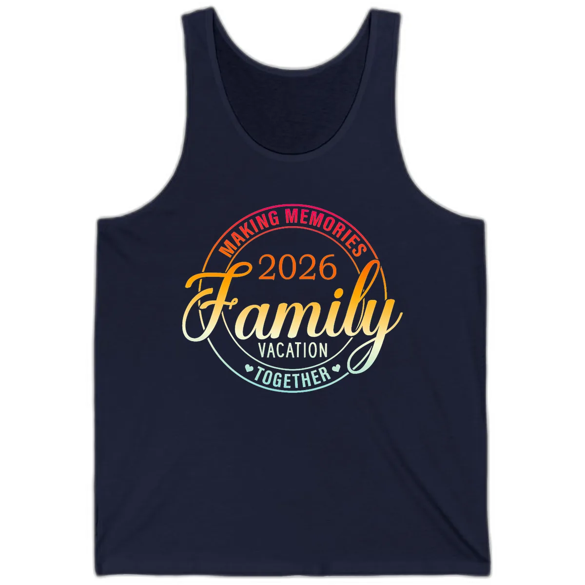 Making Memories 2026 Family Vacation Together Tank in Navy
