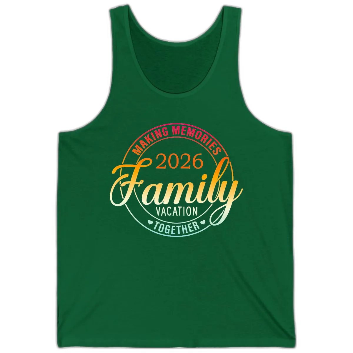 Making Memories 2026 Family Vacation Together Tank in Kelly