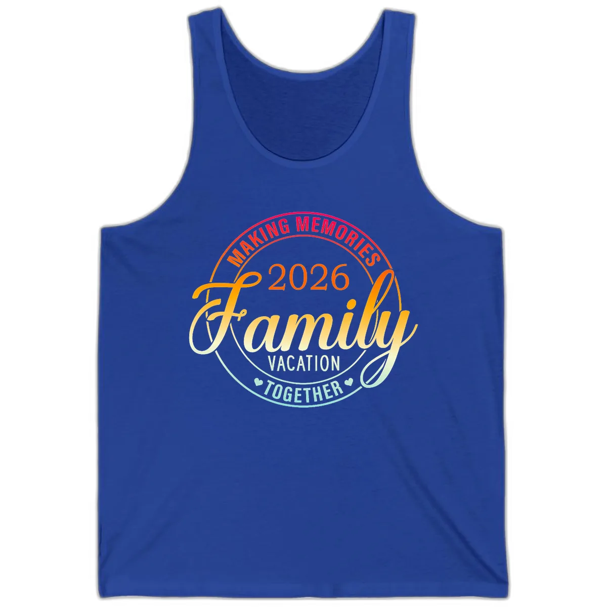 Making Memories 2026 Family Vacation Together Tank in True Royal