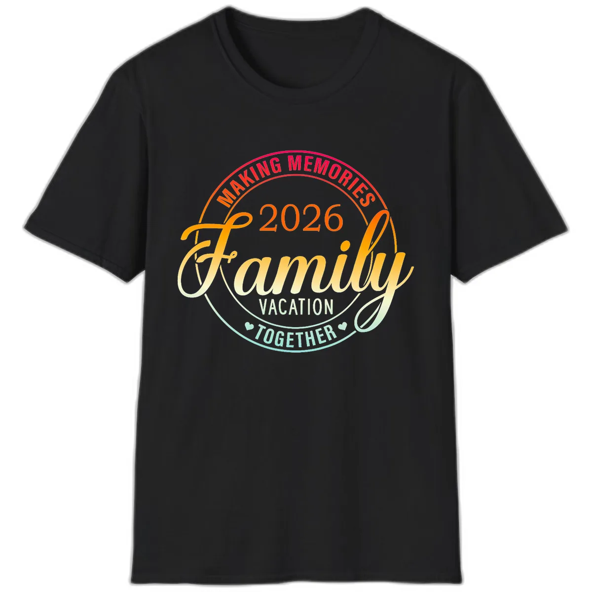 Making Memories 2026 Family Vacation Together T-Shirt in Black