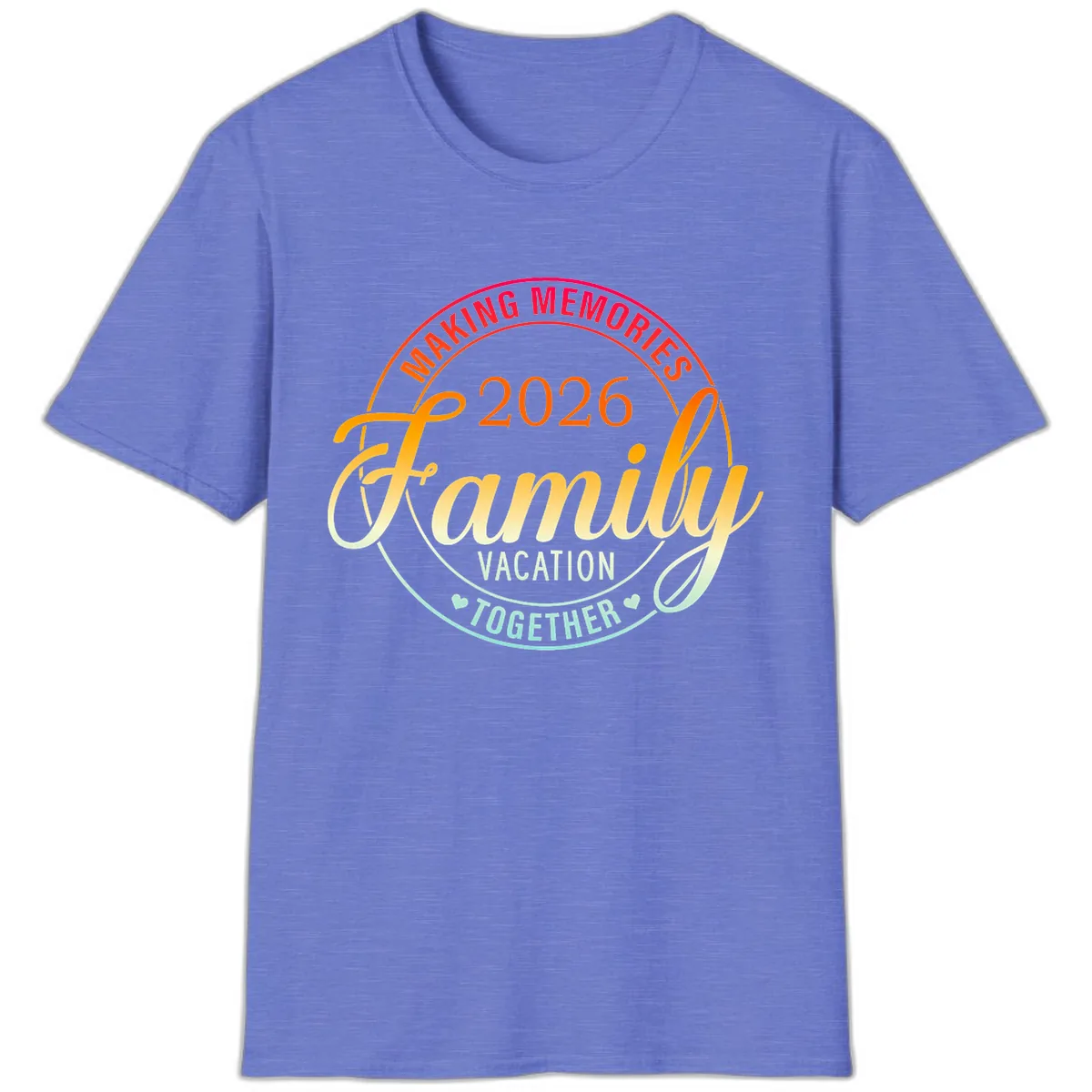 Making Memories 2026 Family Vacation Together T-Shirt in Heather Royal