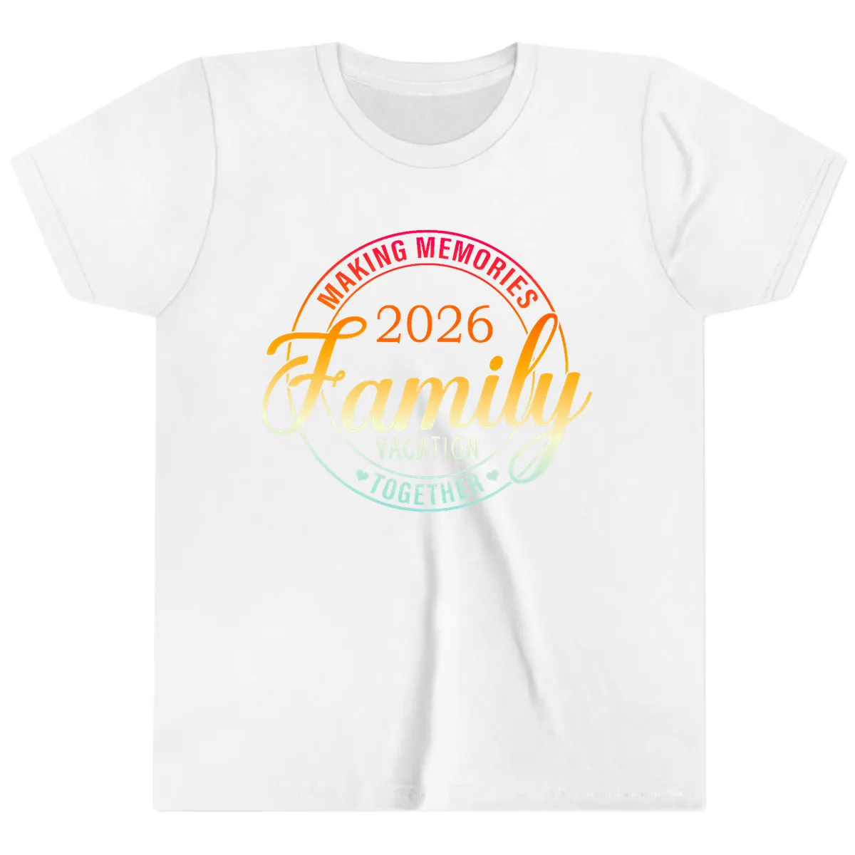 Making Memories 2026 Family Vacation Together Youth T-Shirt in White