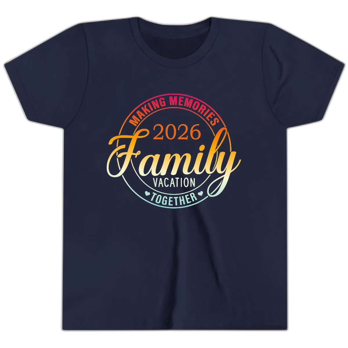 Making Memories 2026 Family Vacation Together Youth T-Shirt in Navy