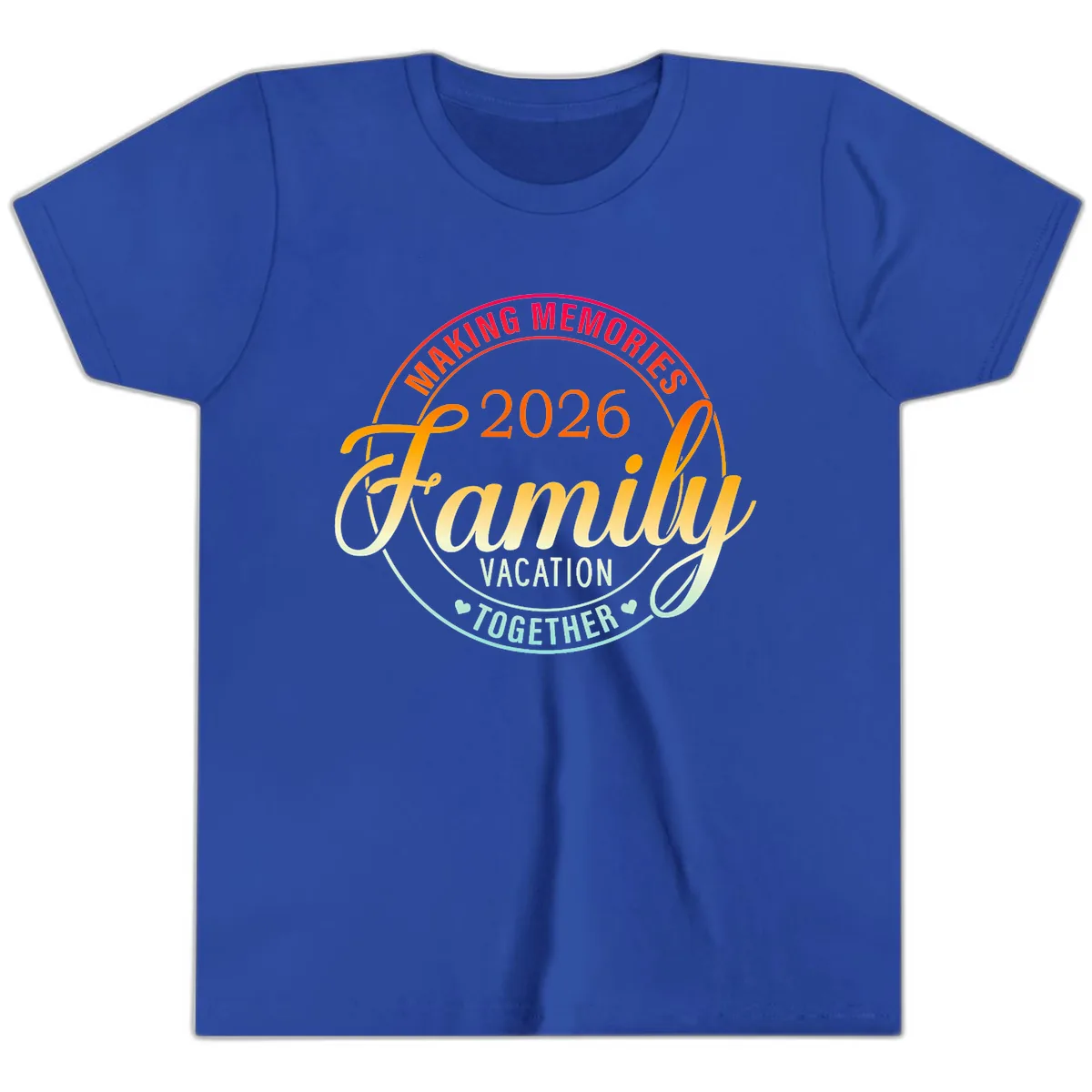 Making Memories 2026 Family Vacation Together Youth T-Shirt in True Royal