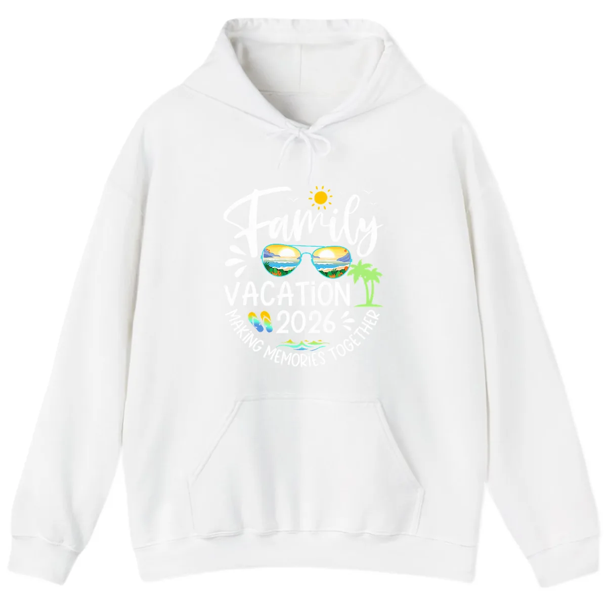Family Vacation 2026 Making Memories Together Hoodie in White