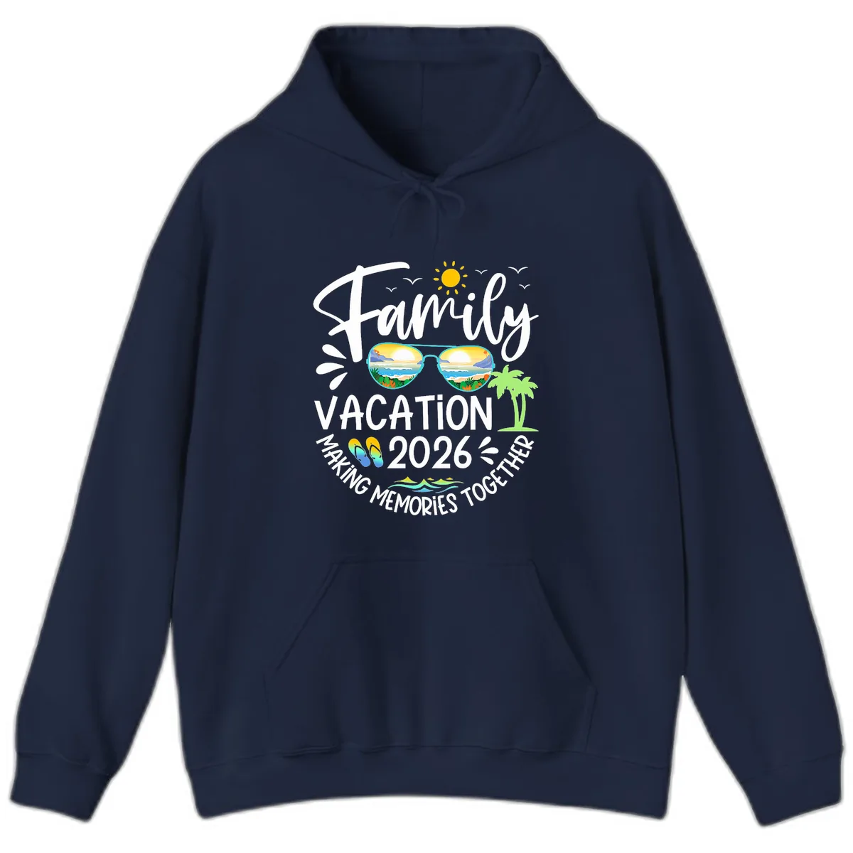 Family Vacation 2026 Making Memories Together Hoodie in Navy