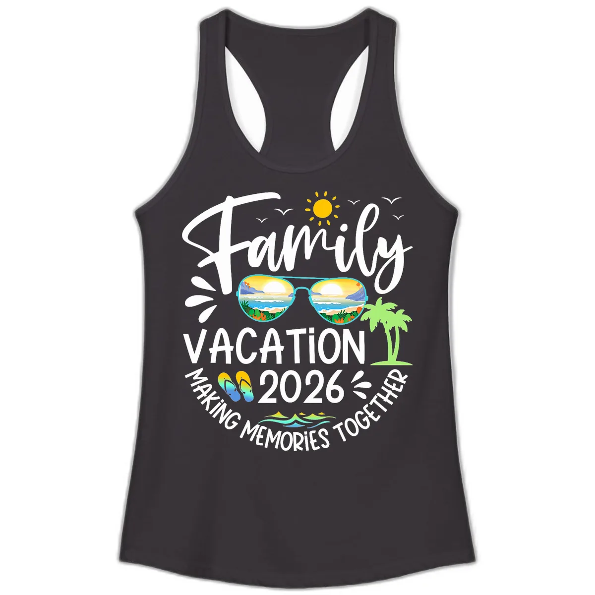 Family Vacation 2026 Making Memories Together Ladies Tank in Black