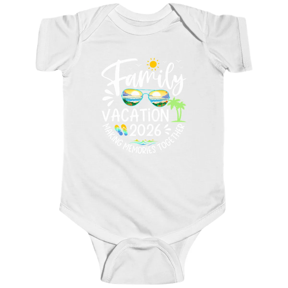 Family Vacation 2026 Making Memories Together Baby Onesie in White