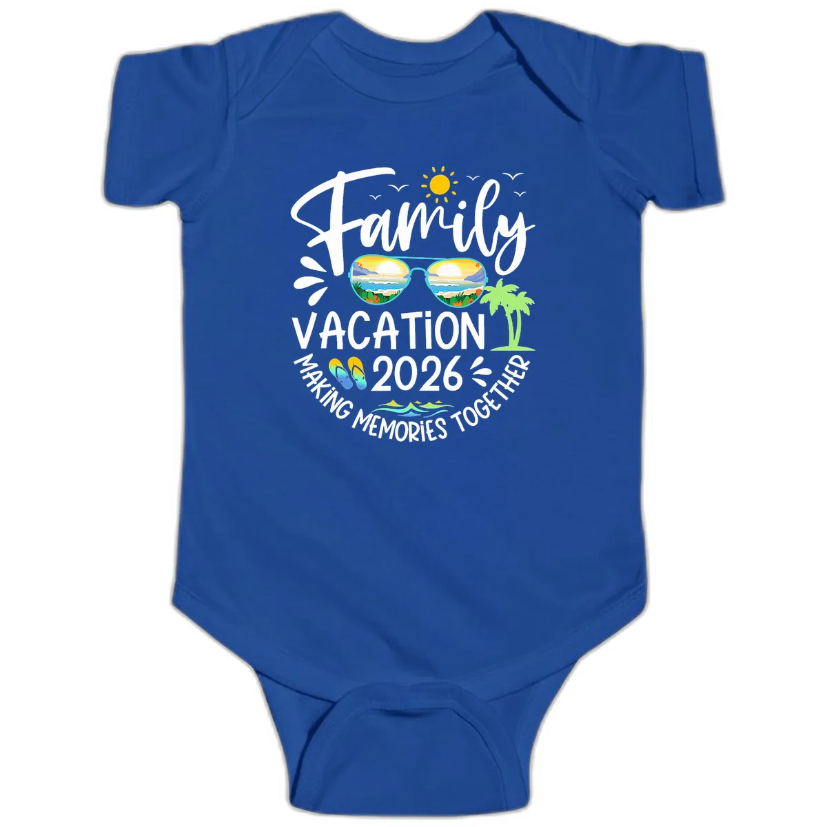 Family Vacation 2026 Making Memories Together Baby Onesie in Royal