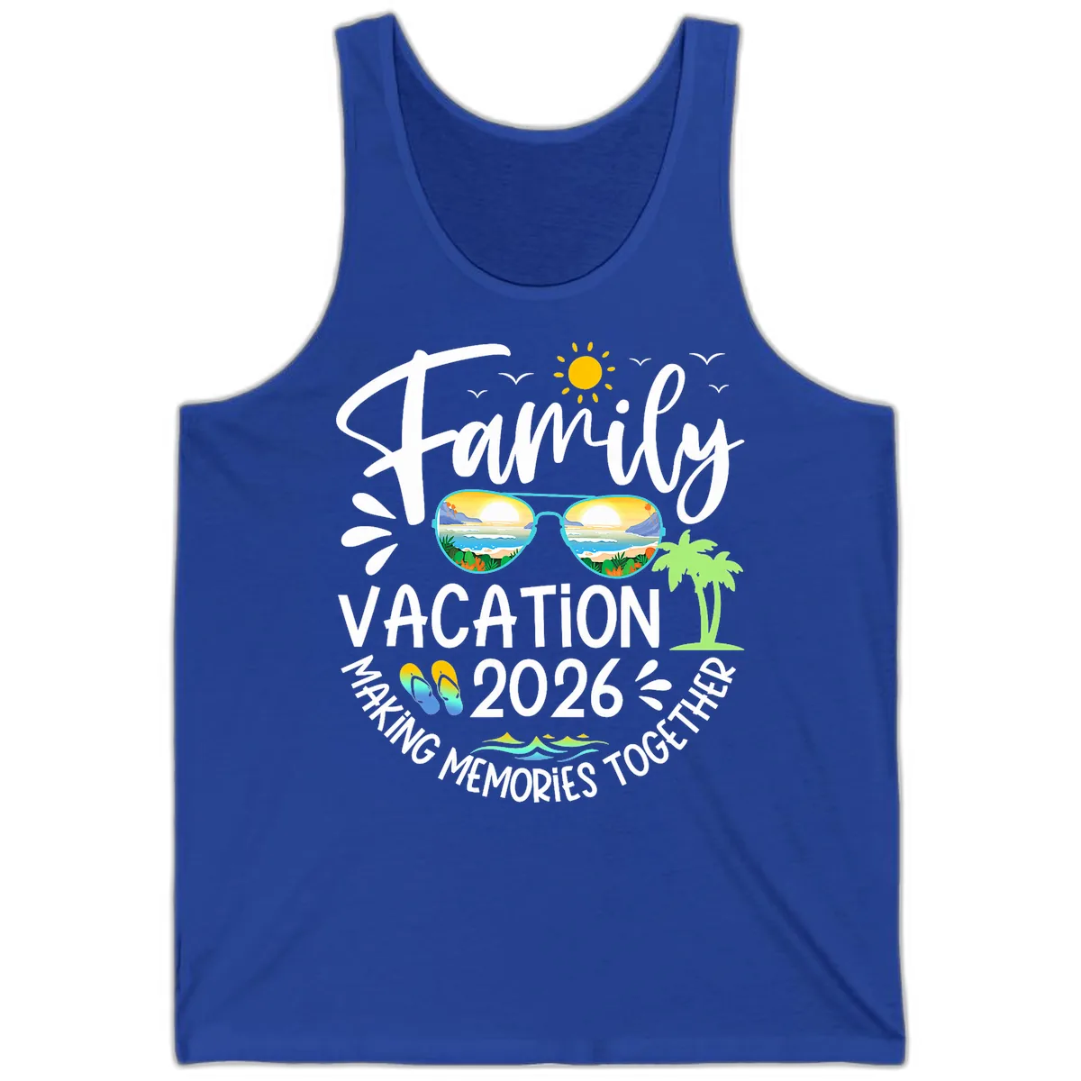 Family Vacation 2026 Making Memories Together Tank in True Royal