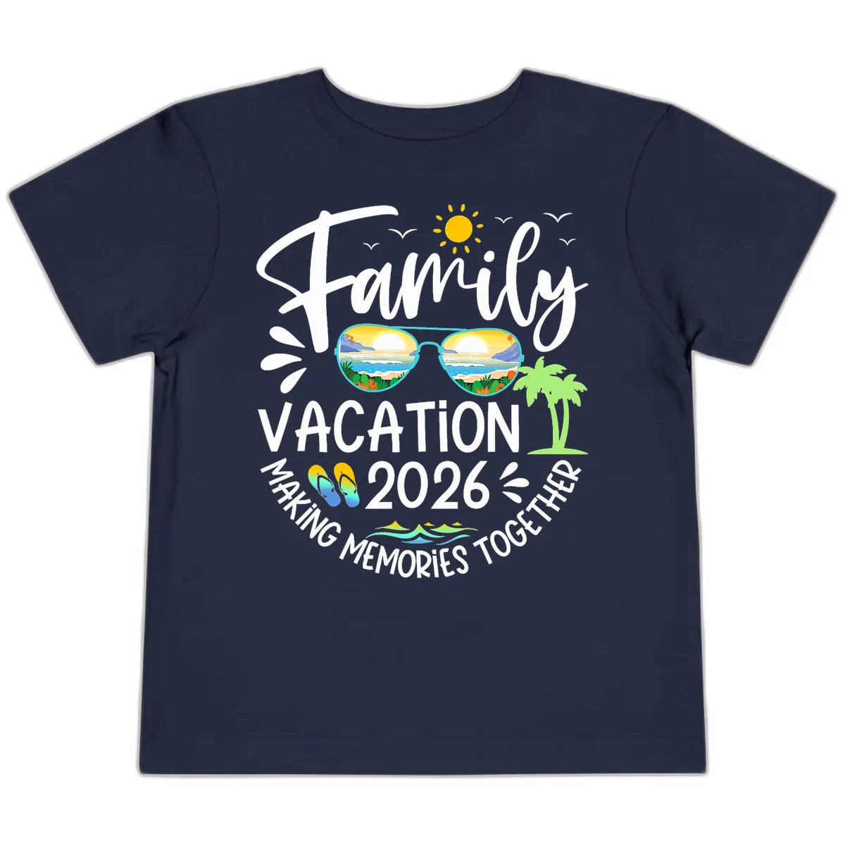 Family Vacation 2026 Making Memories Together Toddler T-Shirt in Navy