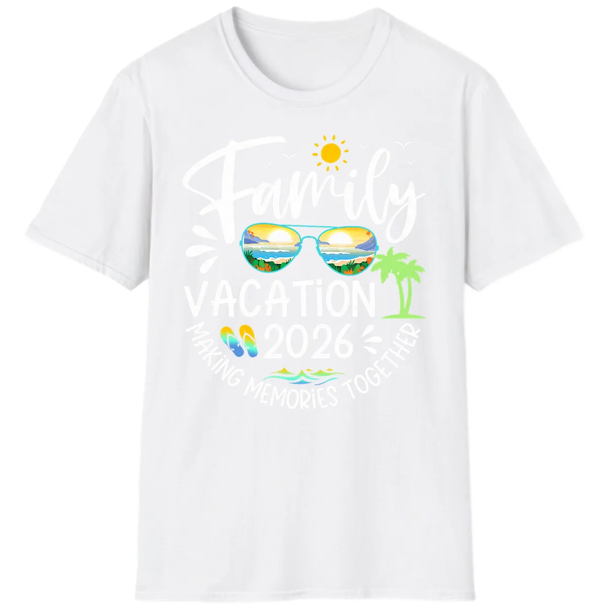 Family Vacation 2026 Making Memories Together T-Shirt in White