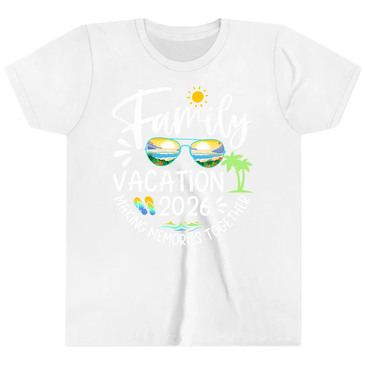 Family Vacation 2026 Making Memories Together Youth T-Shirt in White