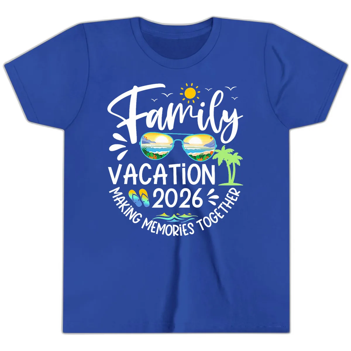 Family Vacation 2026 Making Memories Together Youth T-Shirt in True Royal