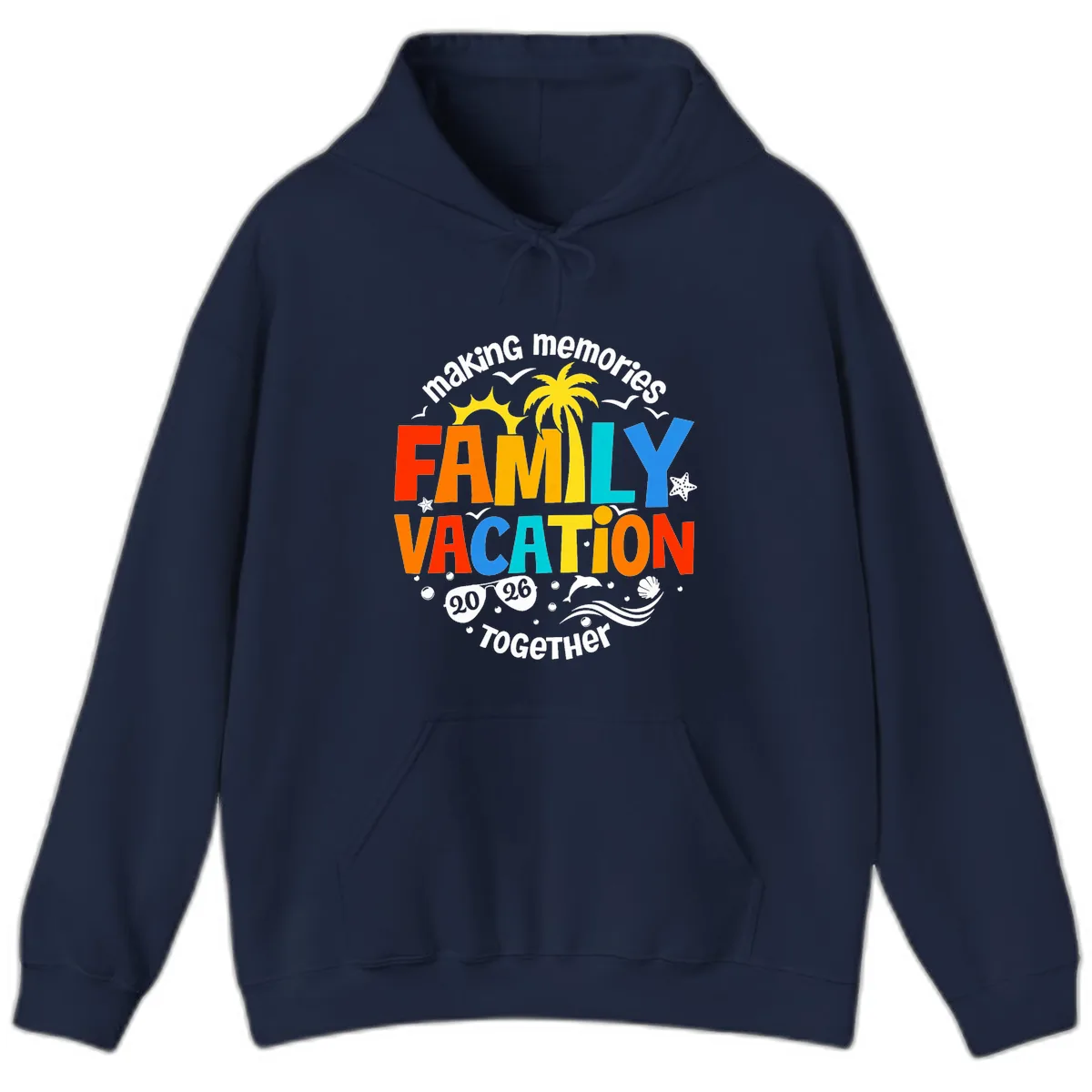Making Memories Family Vacation 2026 Together Hoodie in Navy