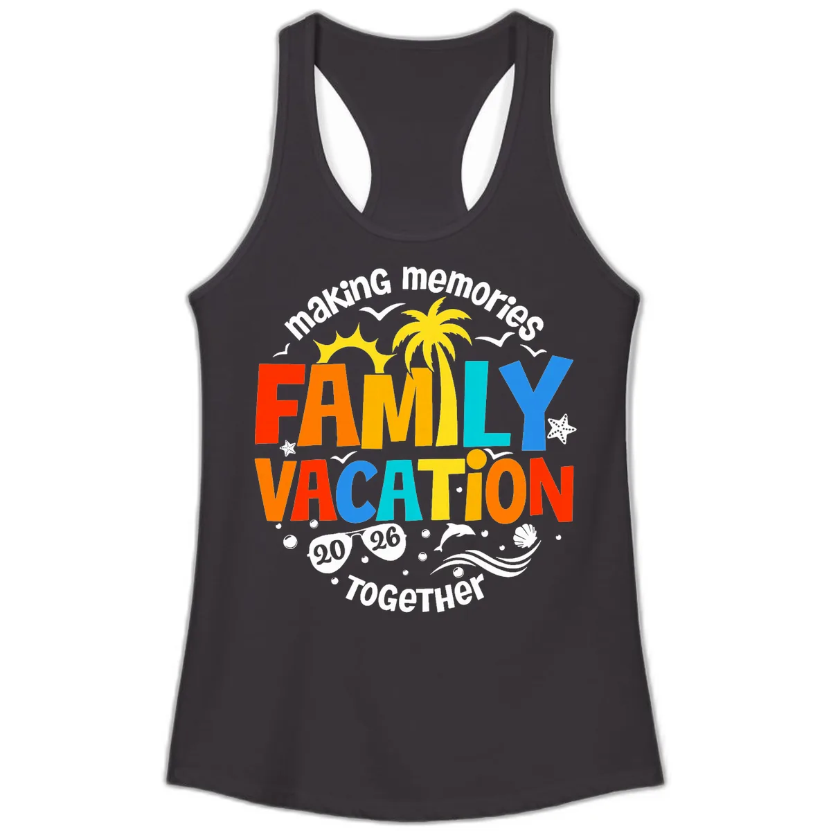 Making Memories Family Vacation 2026 Together Ladies Tank in Black