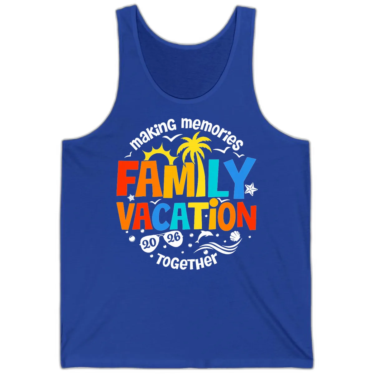 Making Memories Family Vacation 2026 Together Tank in True Royal