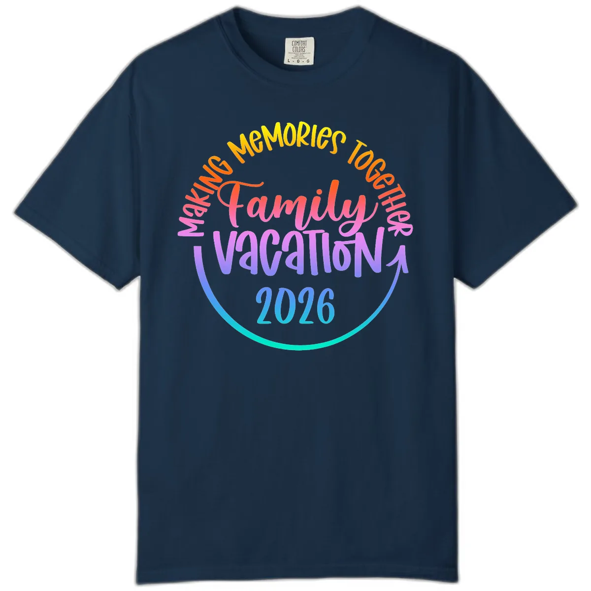 Making Memories Together Family Vacation 2026 Comfort Color in True Navy