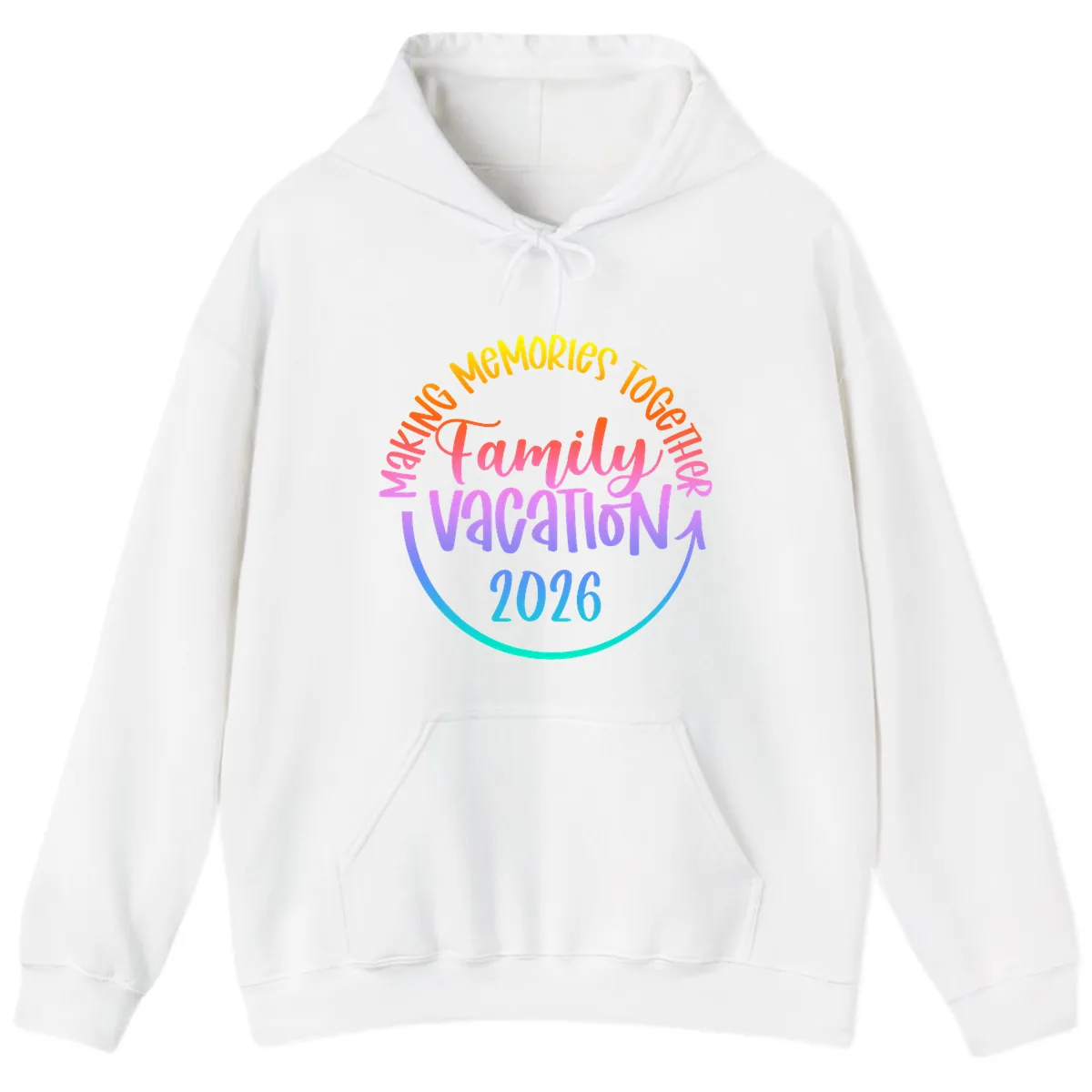 Making Memories Together Family Vacation 2026 Hoodie in White