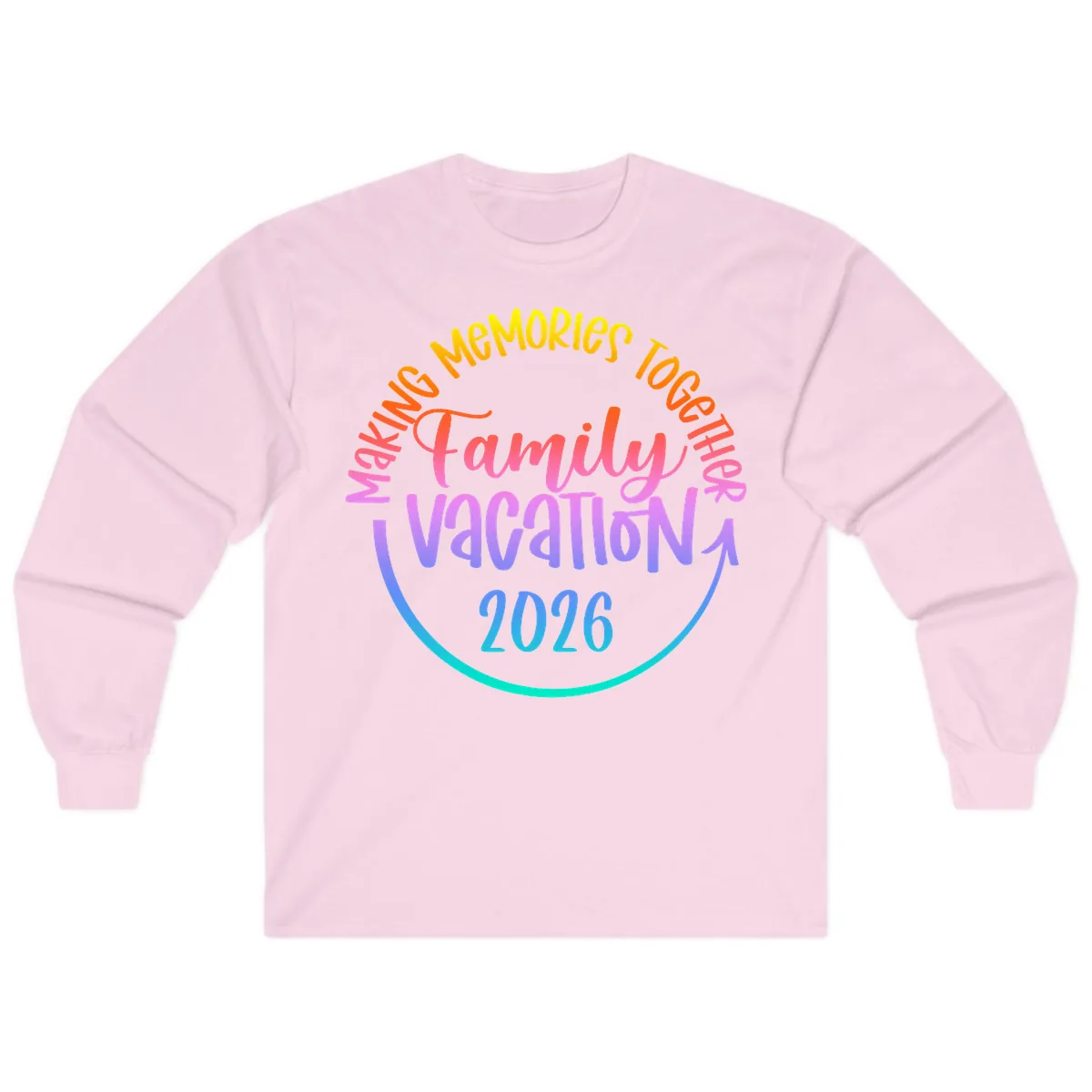 Making Memories Together Family Vacation 2026 Long Sleeve in Light Pink