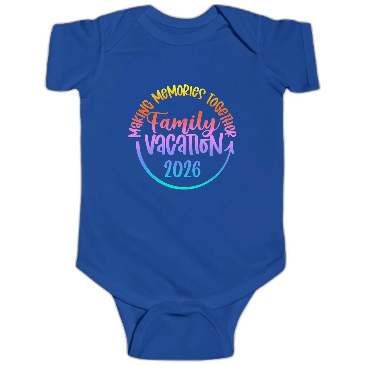 Making Memories Together Family Vacation 2026 Baby Onesie in Royal