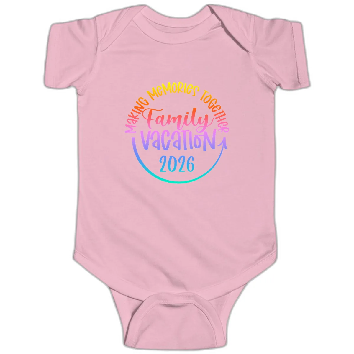 Making Memories Together Family Vacation 2026 Baby Onesie in Pink