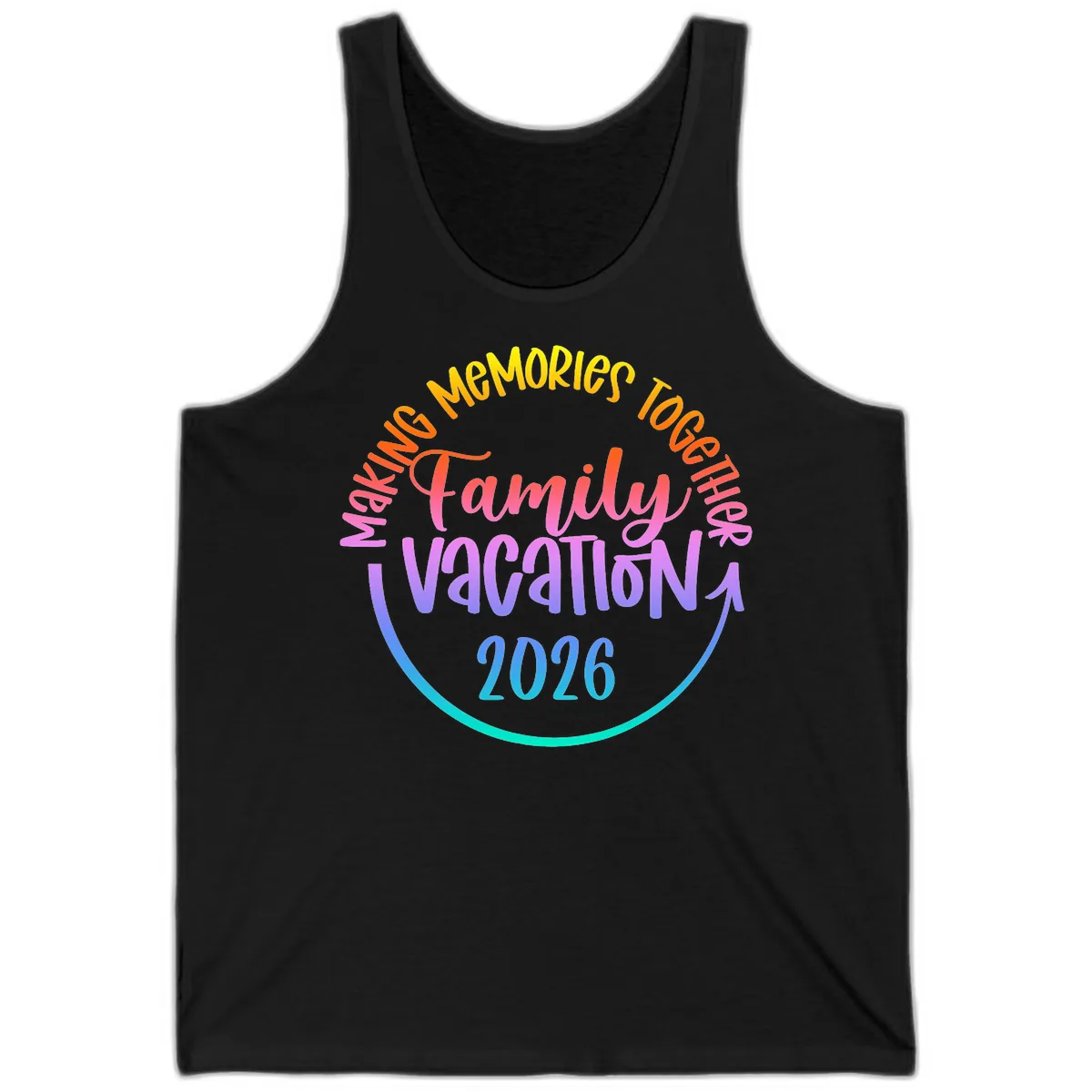 Making Memories Together Family Vacation 2026 Tank in Black