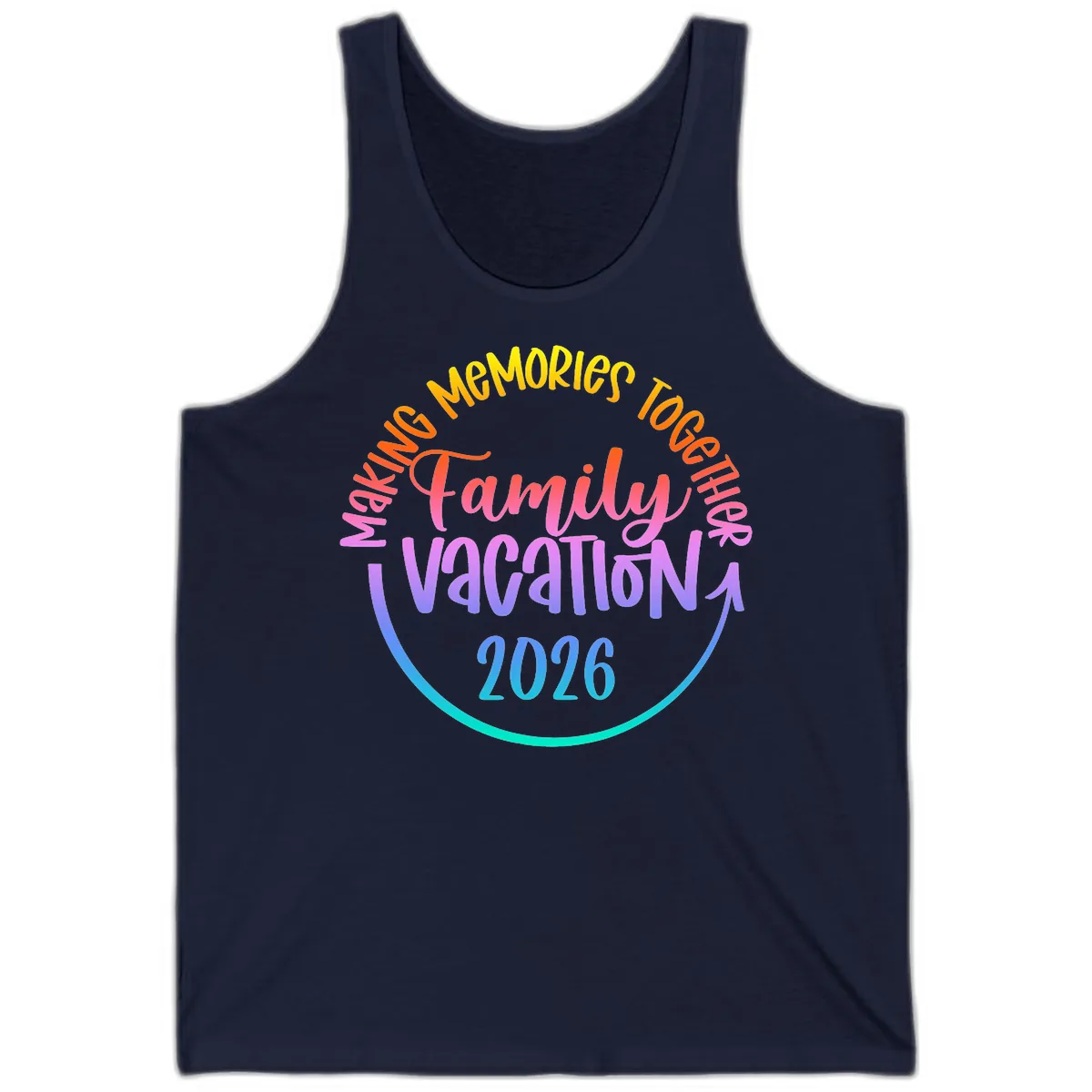 Making Memories Together Family Vacation 2026 Tank in Navy