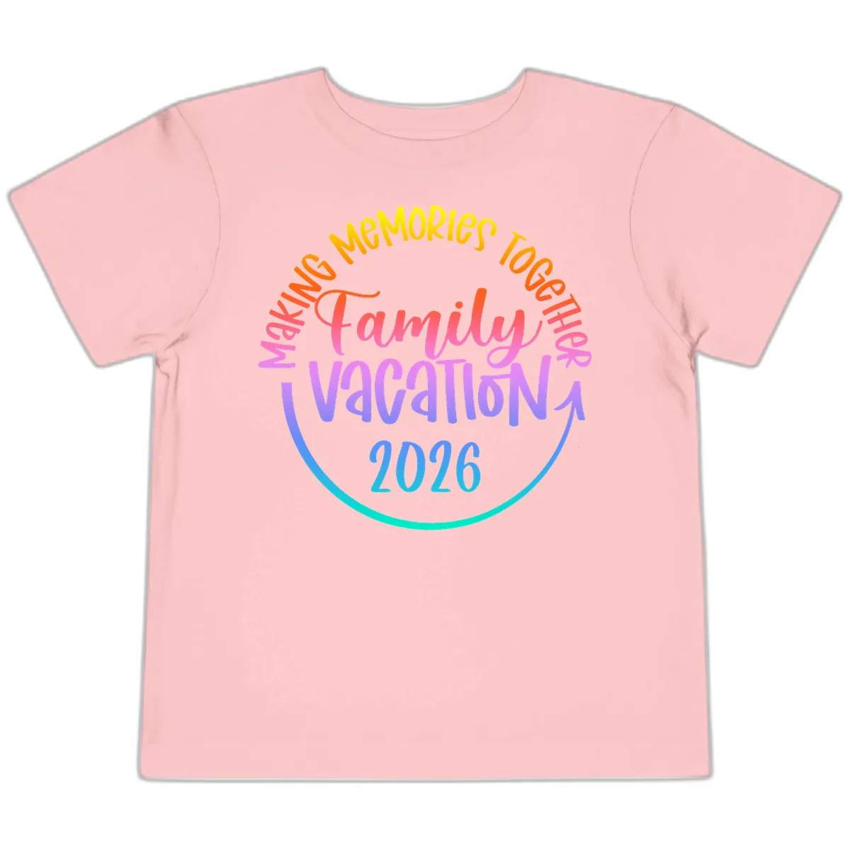 Making Memories Together Family Vacation 2026 Toddler T-Shirt in Pink