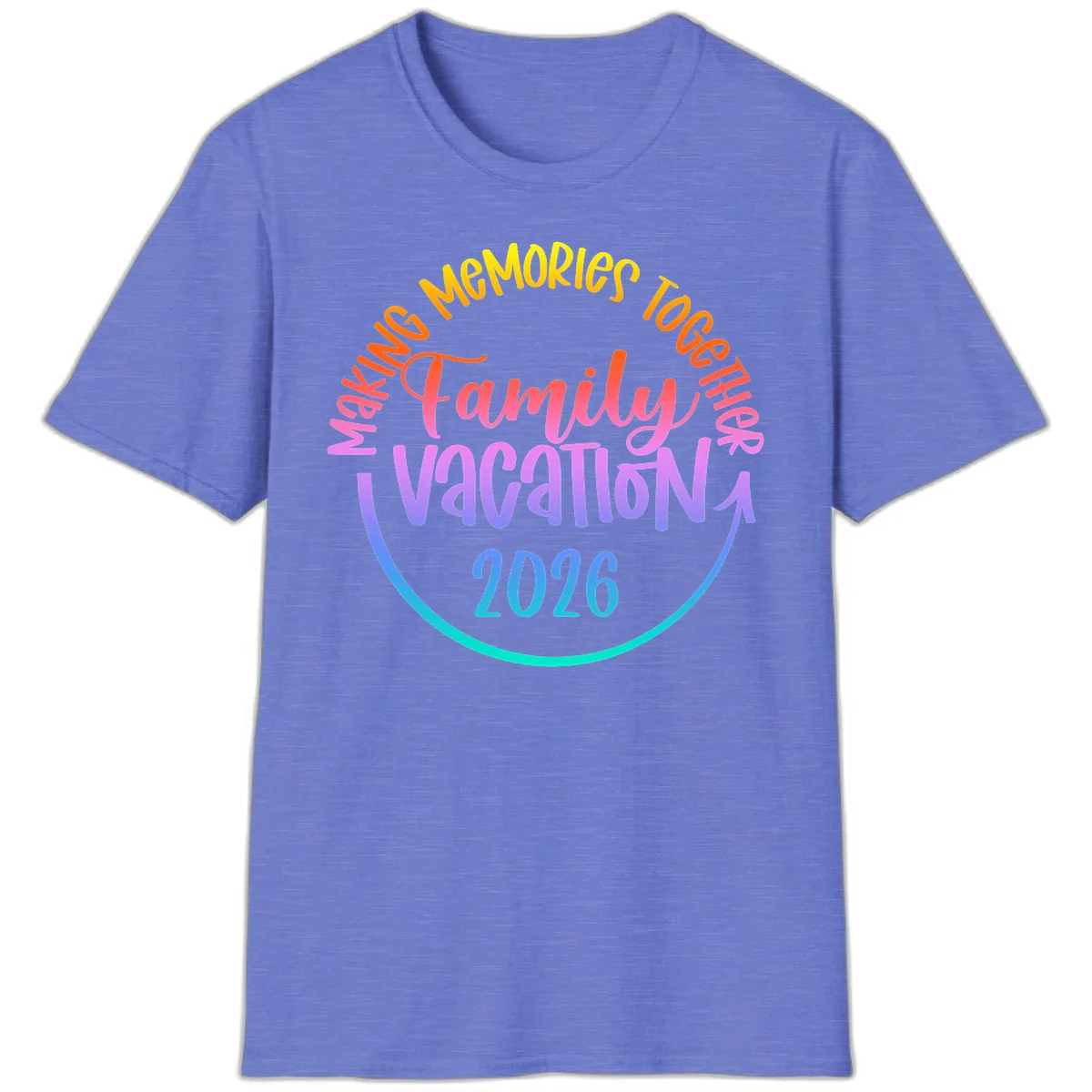 Making Memories Together Family Vacation 2026 T-Shirt in Heather Royal