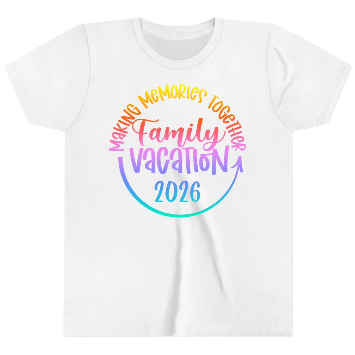 Making Memories Together Family Vacation 2026 Youth T-Shirt in White