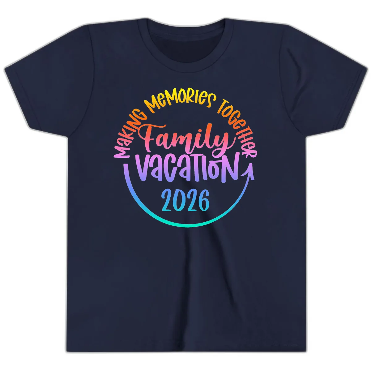 Making Memories Together Family Vacation 2026 Youth T-Shirt in Navy