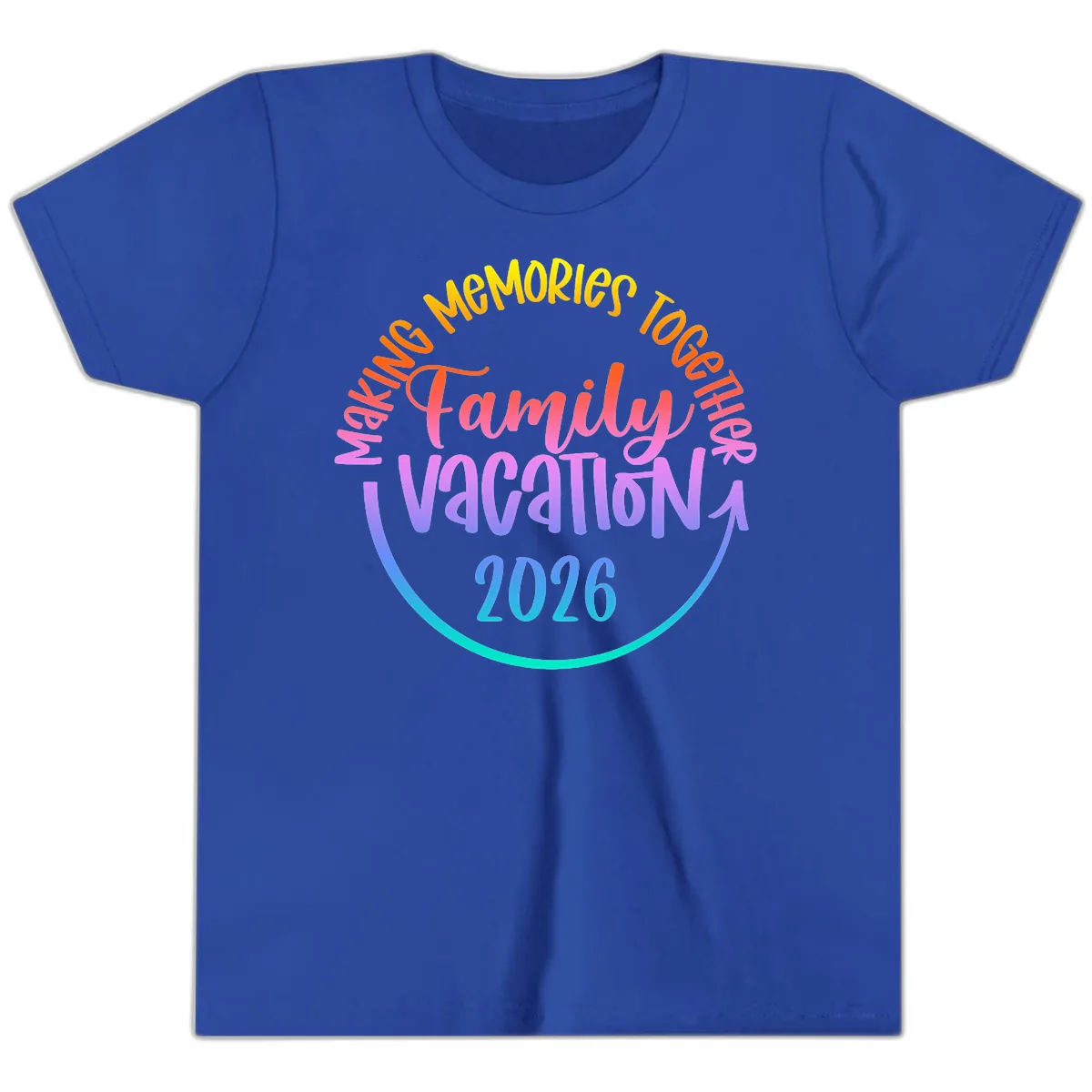 Making Memories Together Family Vacation 2026 Youth T-Shirt in True Royal