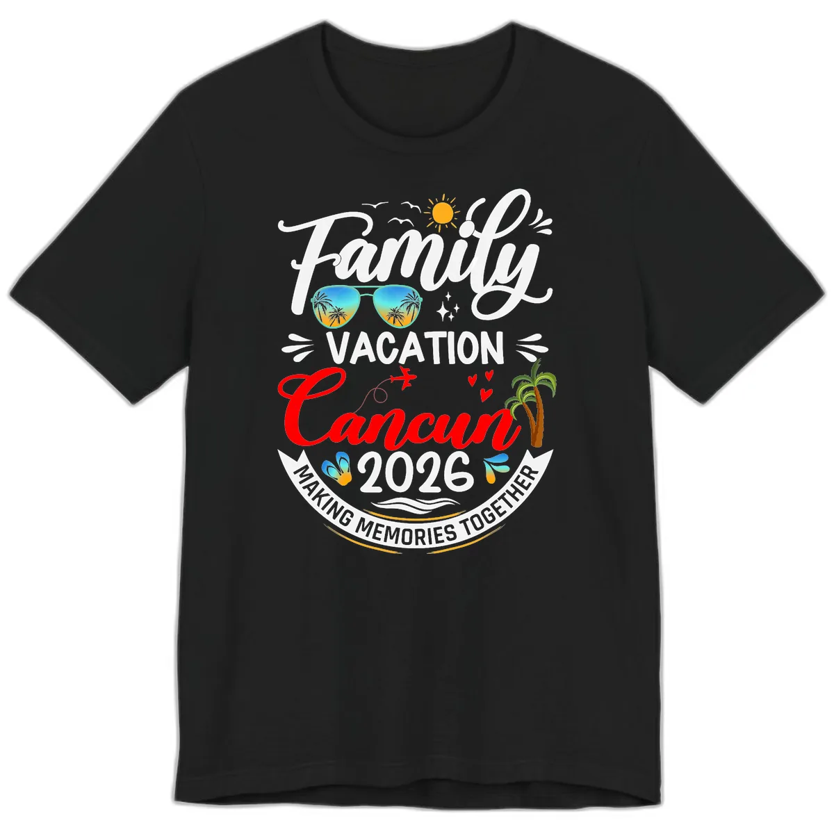 Family Cancun Vacation 2026 Memories Together Premium T-Shirt in Black