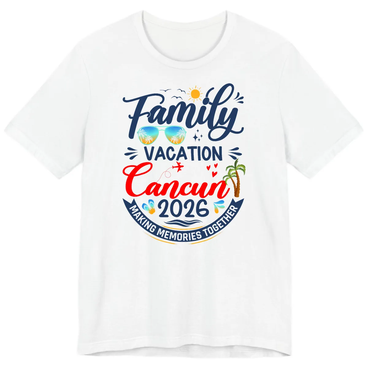 Family Cancun Vacation 2026 Memories Together Premium T-Shirt in White