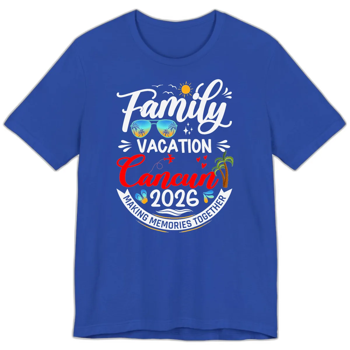Family Cancun Vacation 2026 Memories Together Premium T-Shirt in True Royal