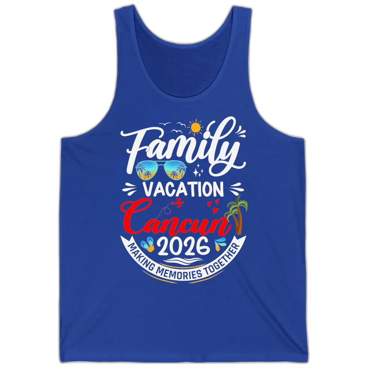 Family Cancun Vacation 2026 Memories Together Tank in True Royal