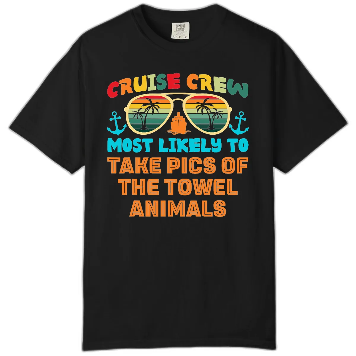 Cruise Crew Most Likely To Take Pics Comfort Color in Black