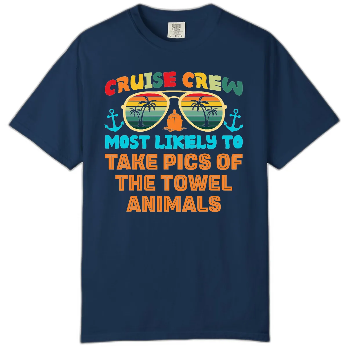 Cruise Crew Most Likely To Take Pics Comfort Color in Navy