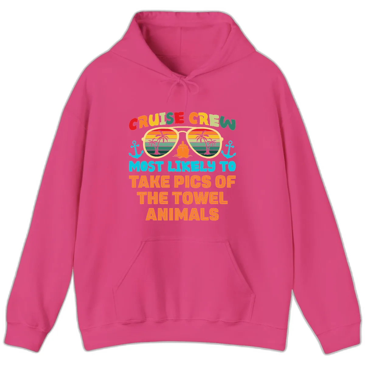 Cruise Crew Most Likely To Take Pics Hoodie in Heliconia
