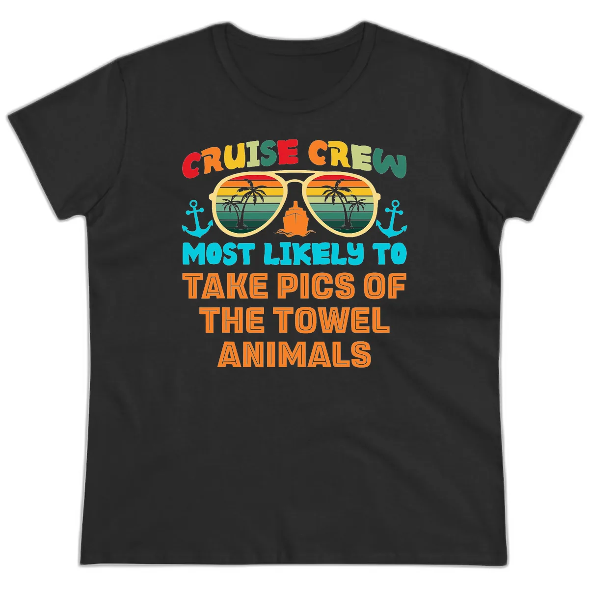 Cruise Crew Most Likely To Take Pics Ladies Tee in Black