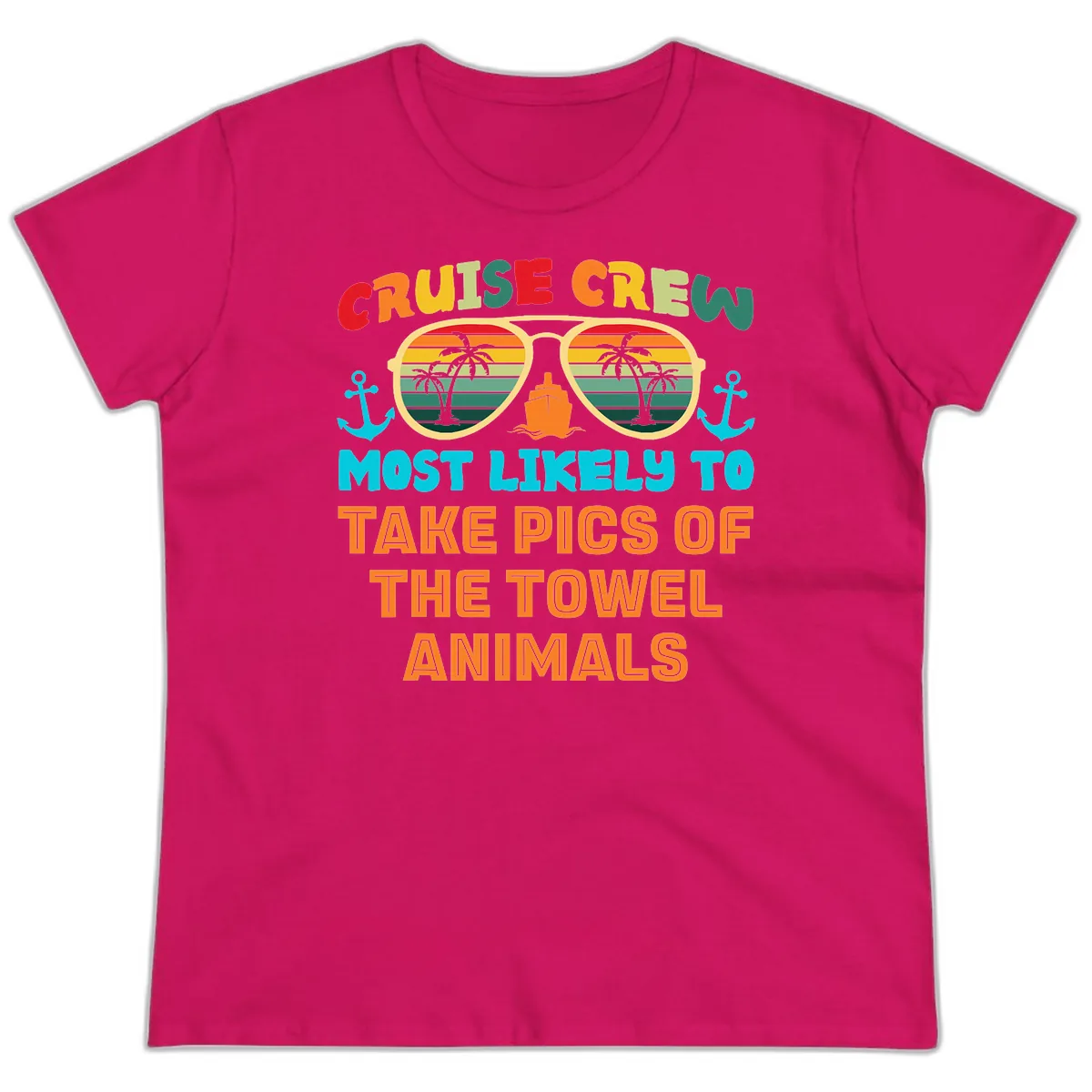 Cruise Crew Most Likely To Take Pics Ladies Tee in Heliconia