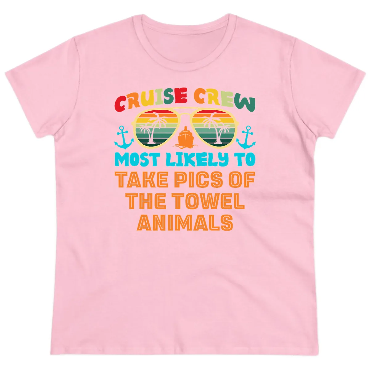 Cruise Crew Most Likely To Take Pics Ladies Tee in Light Pink
