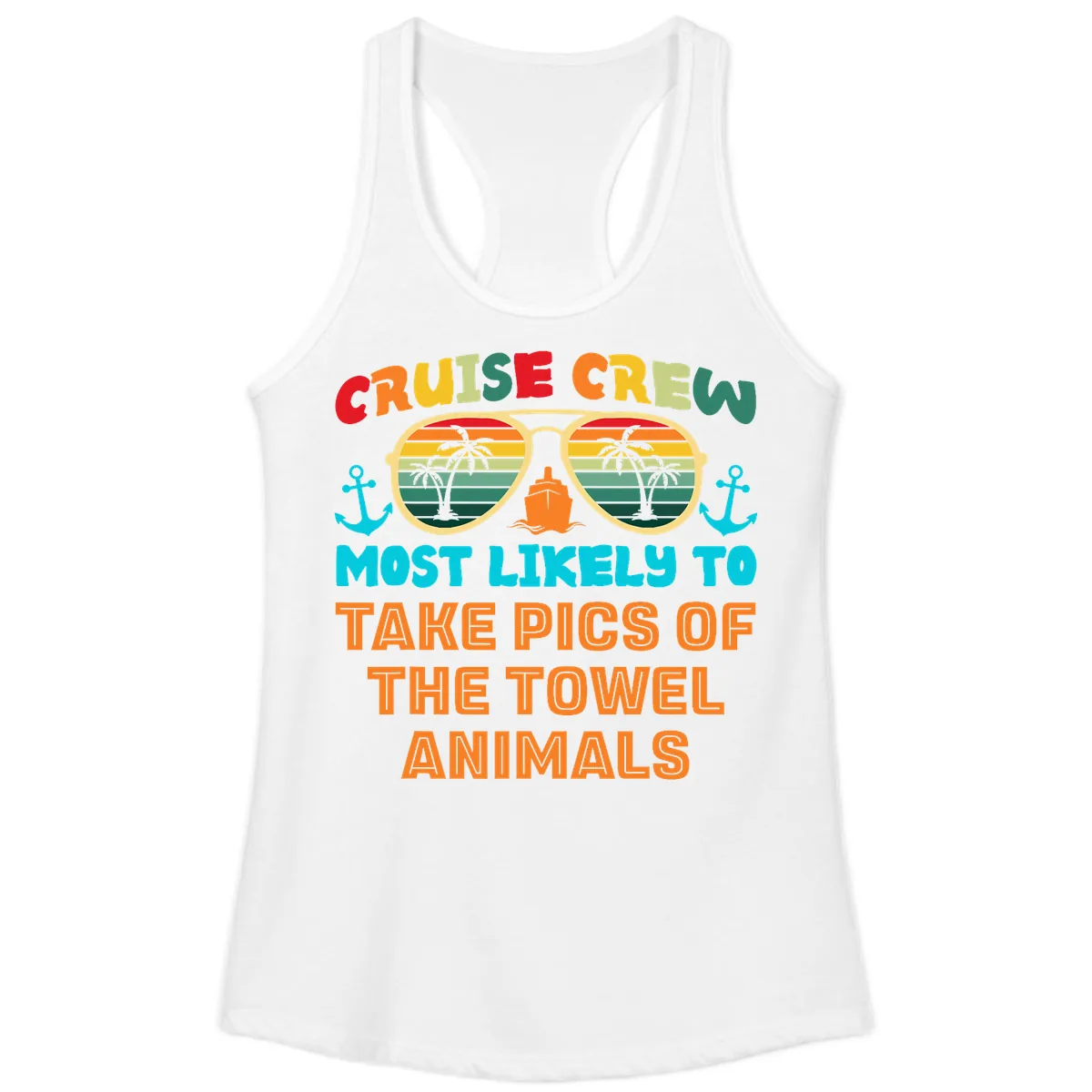Cruise Crew Most Likely To Take Pics Ladies Tank in White