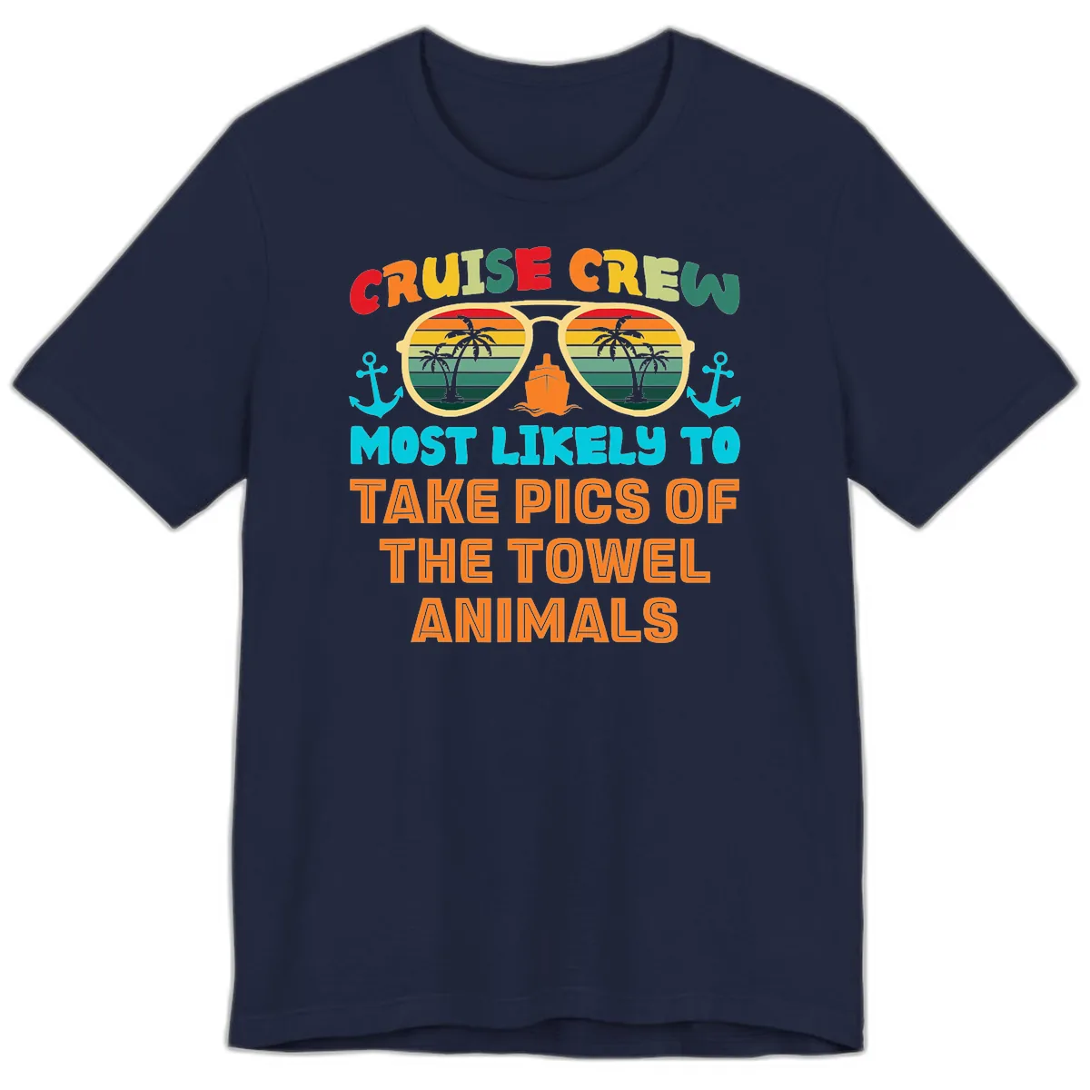 Cruise Crew Most Likely To Take Pics Premium T-Shirt in Navy