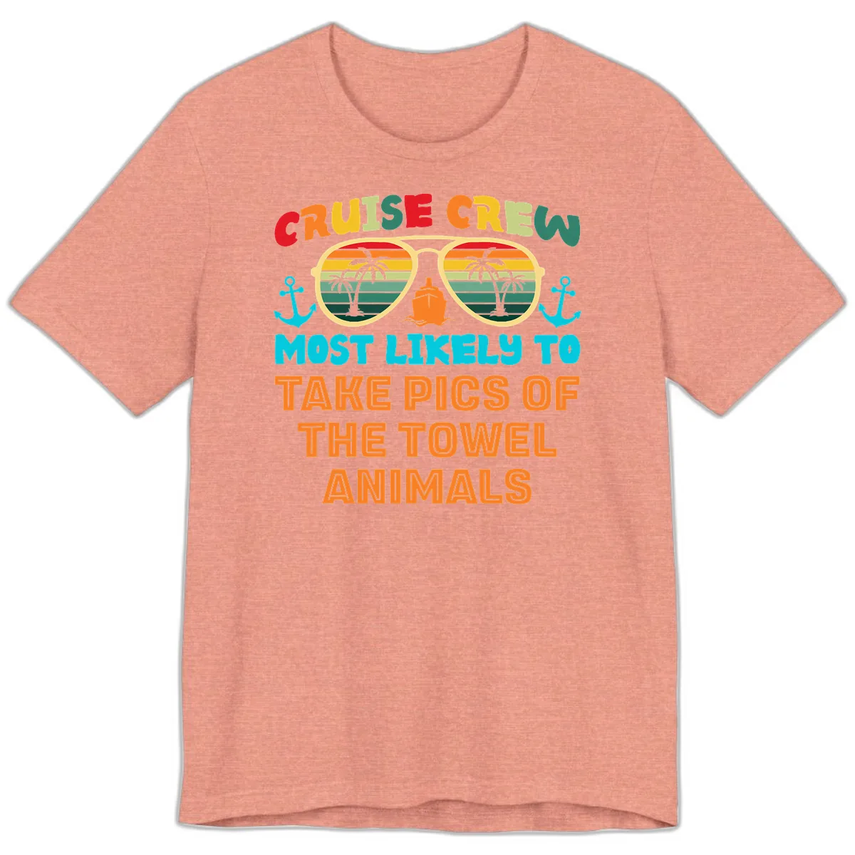 Cruise Crew Most Likely To Take Pics Premium T-Shirt in Heather Sunset