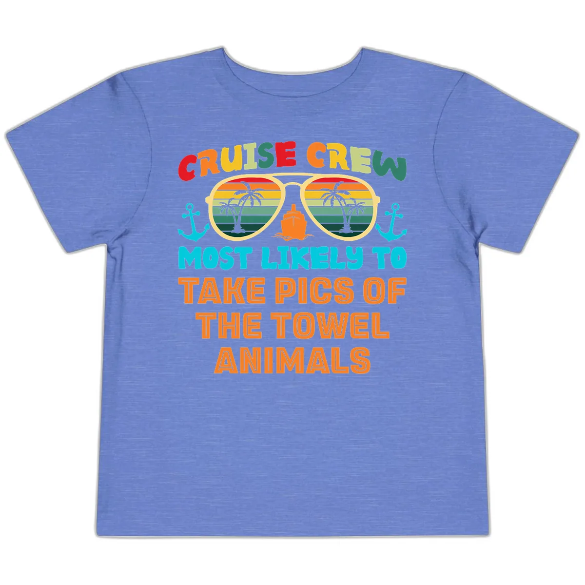 Cruise Crew Most Likely To Take Pics Toddler T-Shirt in Heather Columbia Blue