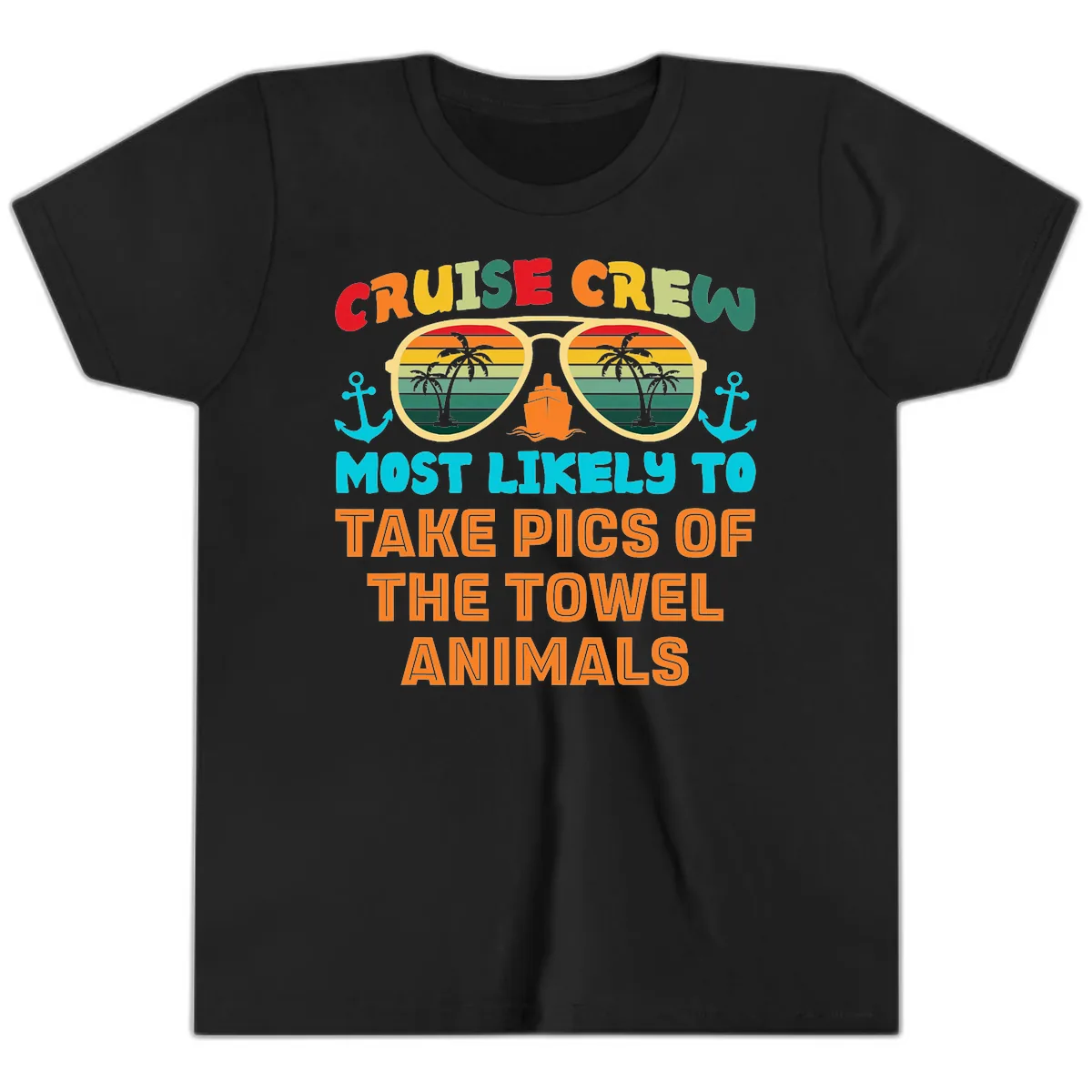 Cruise Crew Most Likely To Take Pics Youth T-Shirt in Black
